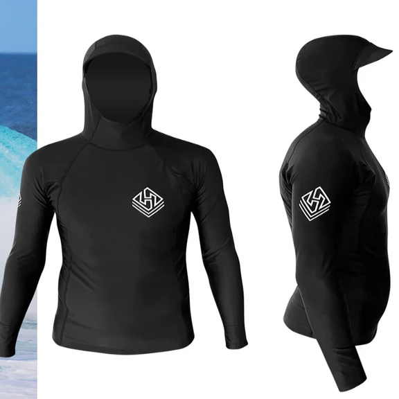 חולצת Rashguard ארוכה עם קפוצ'ון – Hubboards (SPF +50)