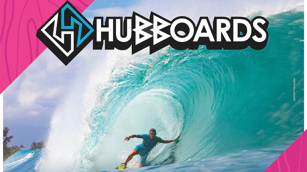 Hubboards – לוגו וגולש בתוך גל ענק